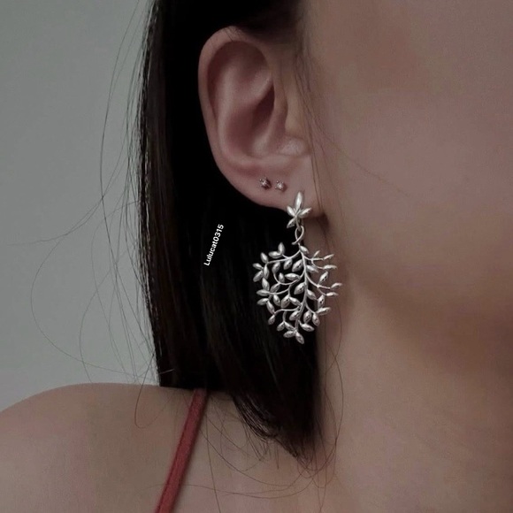 Tiffany & Co. Jewelry - Tiffany & Co. Euc olive leaf dangle earrings (big size) in sterling silver